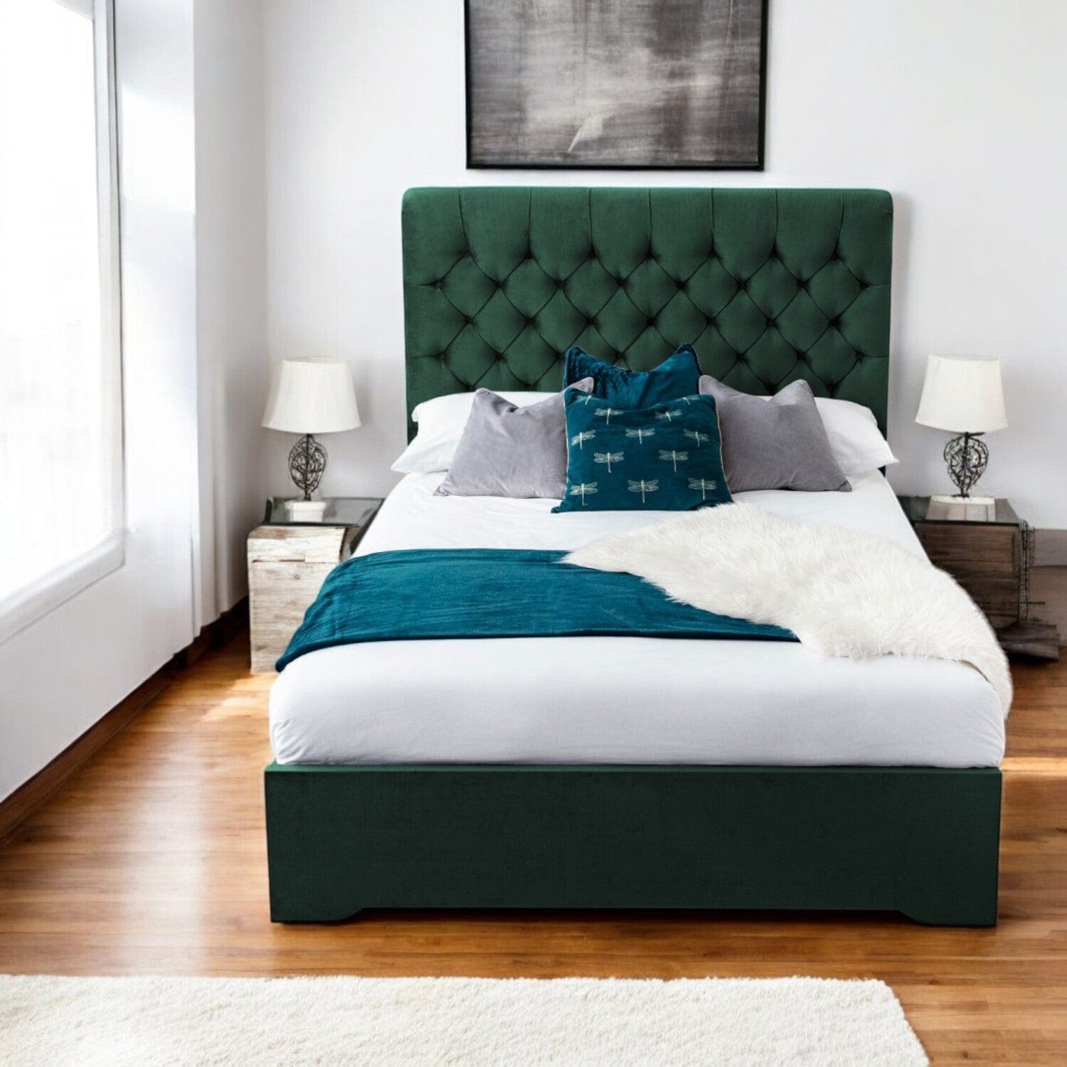 Abersoch Chesterfield Sleigh Upholstered Bed Frame