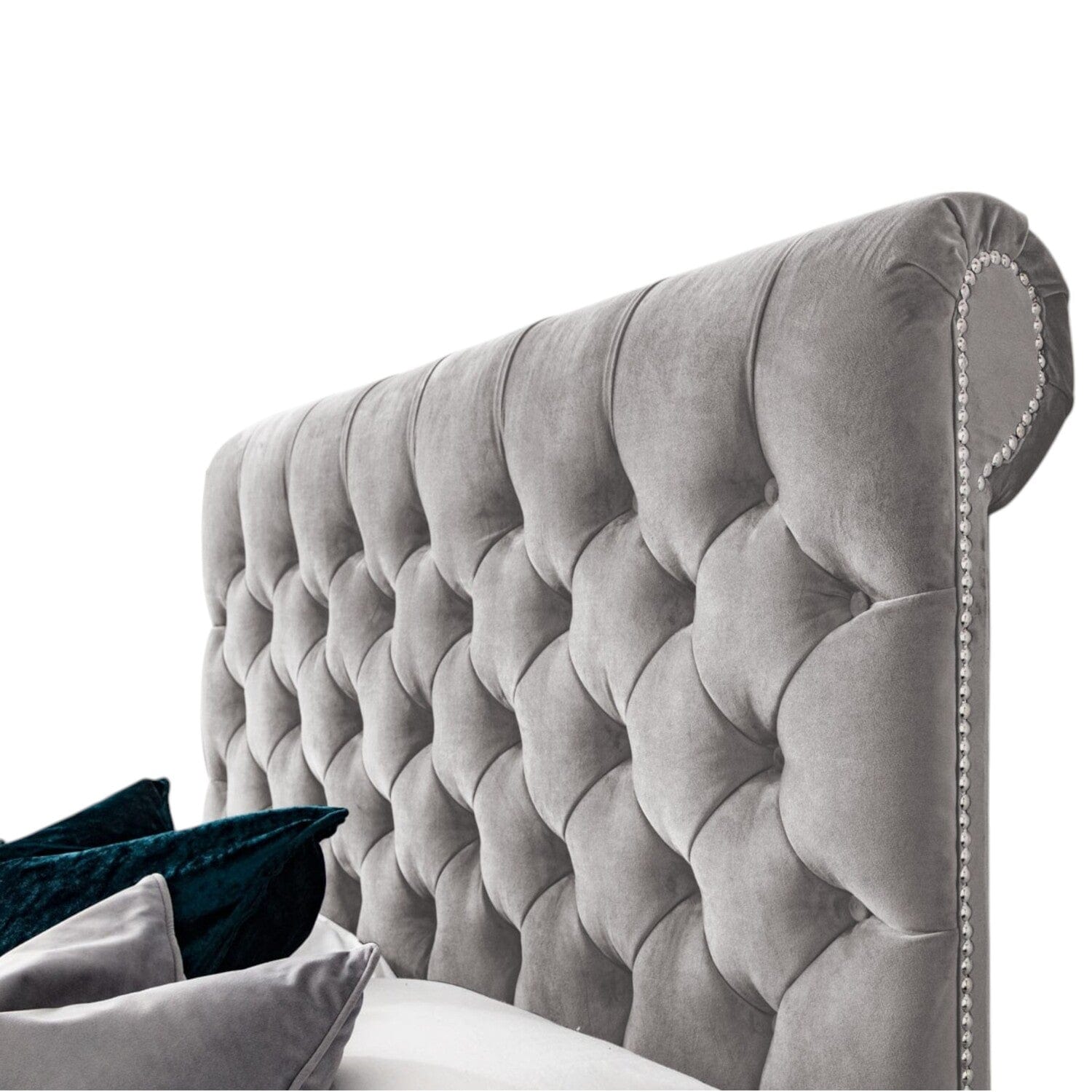 Abersoch Chesterfield Sleigh Upholstered Bed Frame