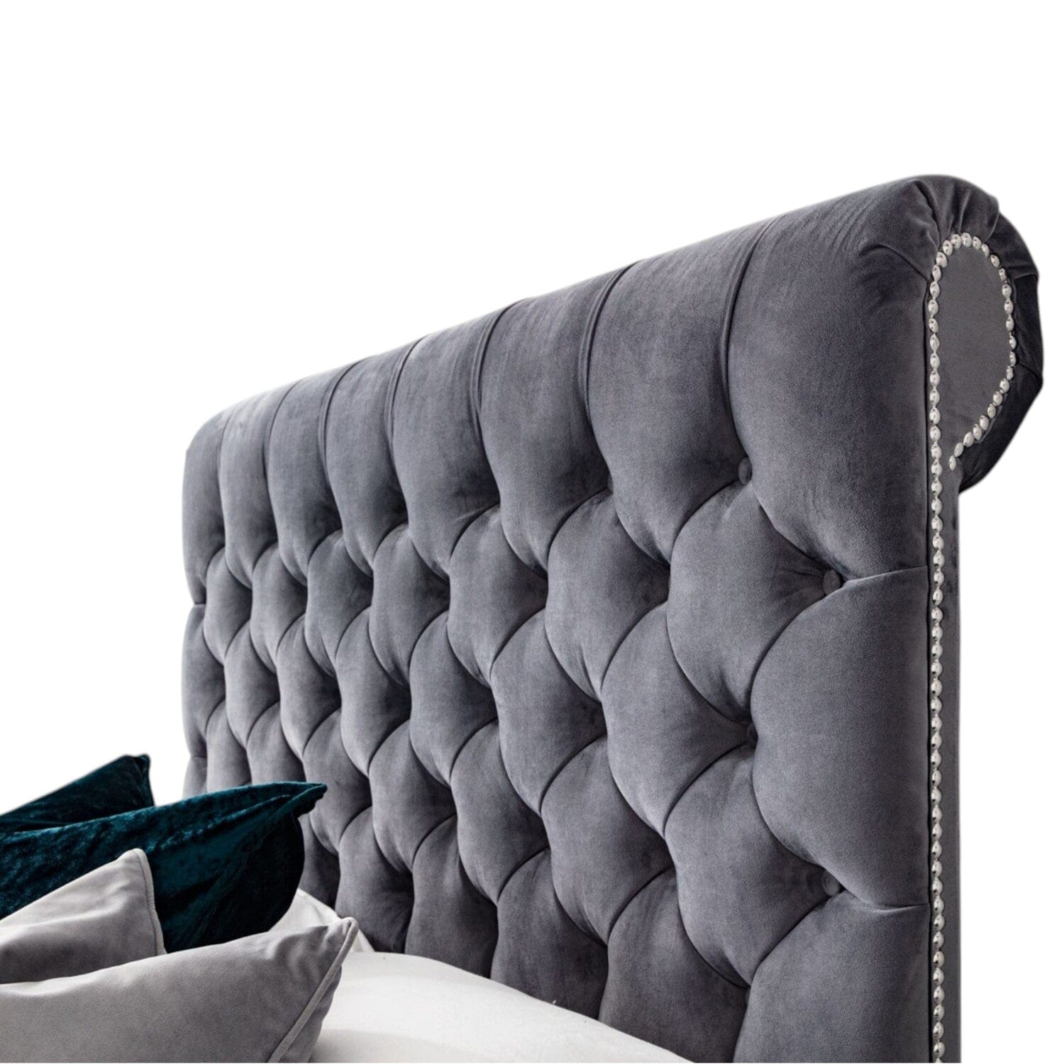 Abersoch Chesterfield Sleigh Upholstered Bed Frame