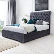 Abersoch Chesterfield Sleigh Upholstered Bed Frame