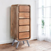 Adare Tall Wooden Chest of 5 Drawers - OAT Home