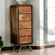 Adare Tall Wooden Chest of 5 Drawers - OAT Home