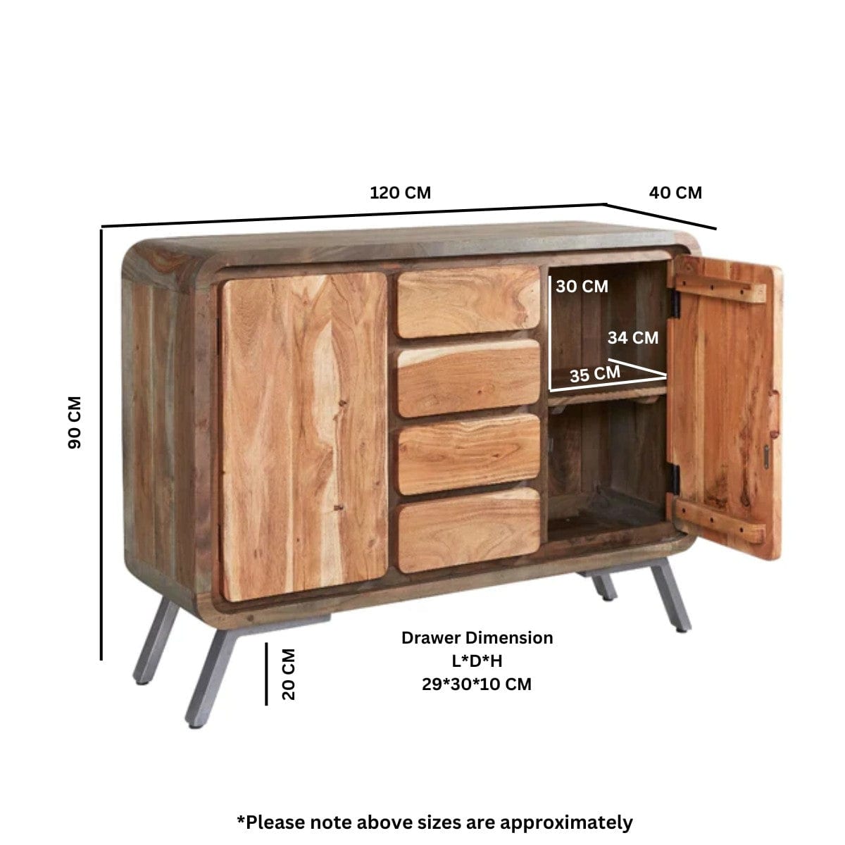 Adare Wooden 120cm Sideboard