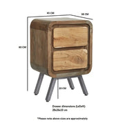 Adare Wooden 2 Drawer Bedside Table