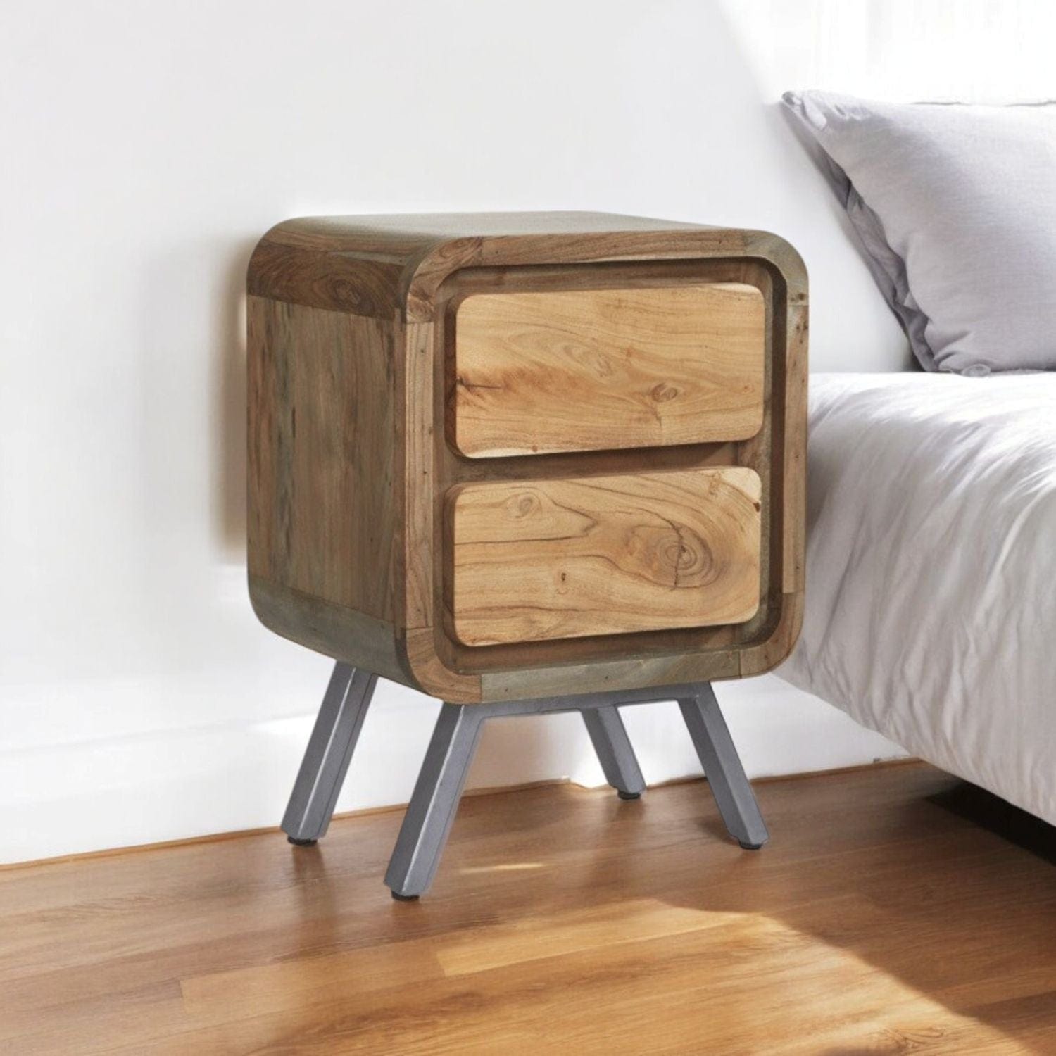 Adare Wooden 2 Drawer Bedside Table