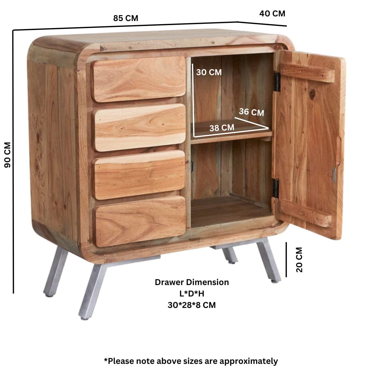 Adare Wooden 85cm Sideboard