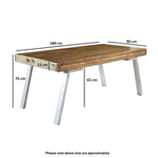 Adare Wooden & Metal Legs 180cm Dining Table