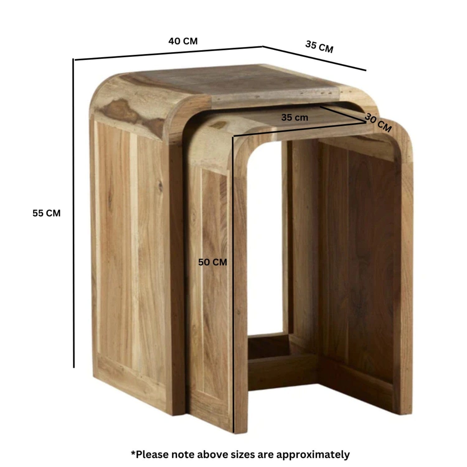 Adare Wooden Nest of 2 Tables