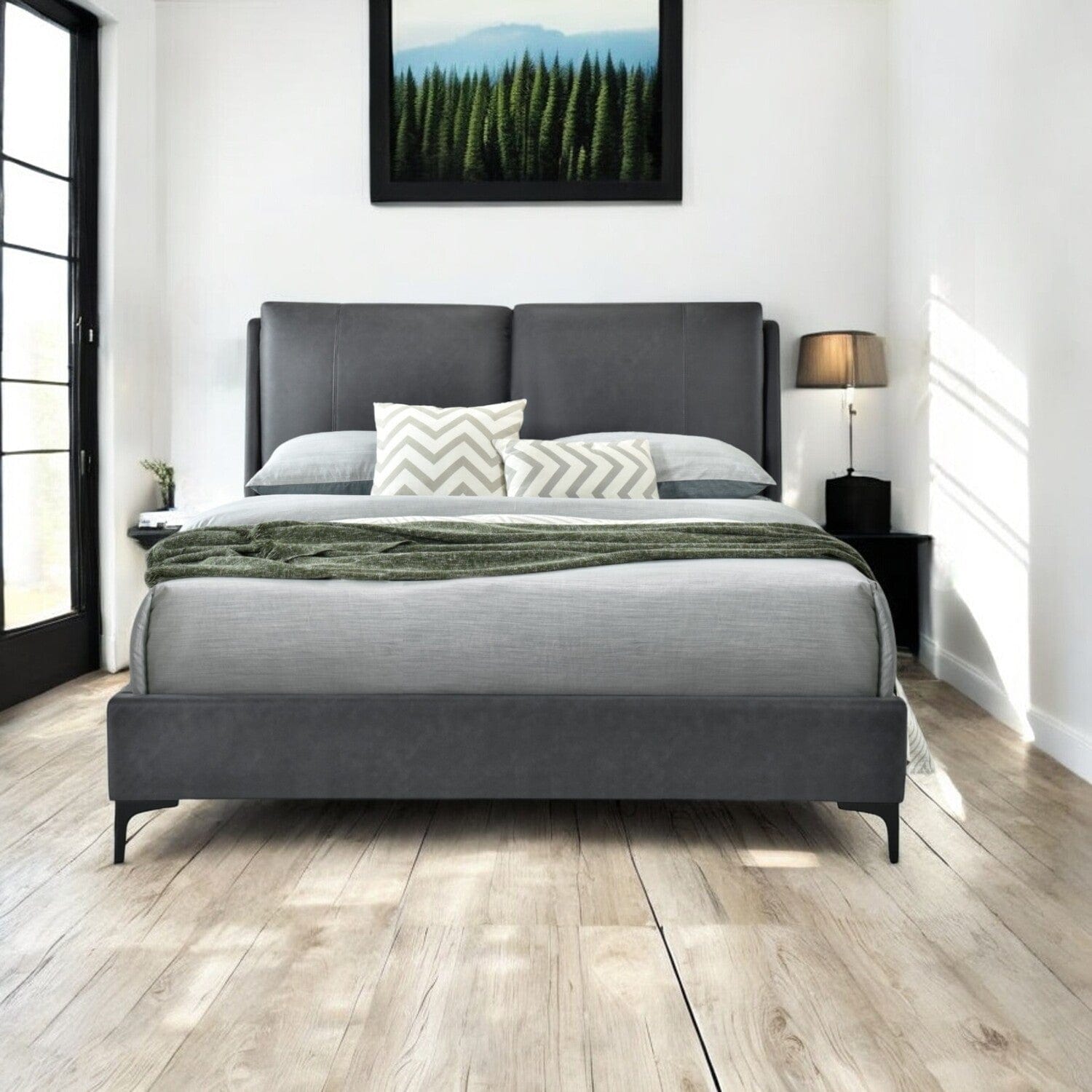 Alsager Cushion Pillowback Upholstered Bed Frame