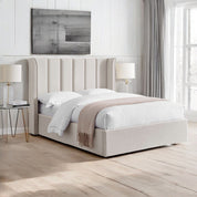 Natural / Double 4ft6 - 135x190cm Audlem Upholstered Ottoman Storage Bed Frame