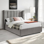 Silver / Double 4ft6 - 135x190cm Audlem Upholstered Ottoman Storage Bed Frame