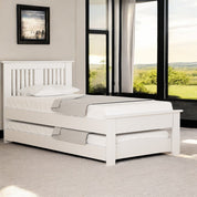 White Aviemore Wooden Guest Bed with Trundle
