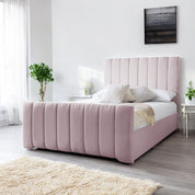 Pink Blush Velvet / Single 3ft - 90x190cm / Slatted Base Bala Upholstered Bed Frame