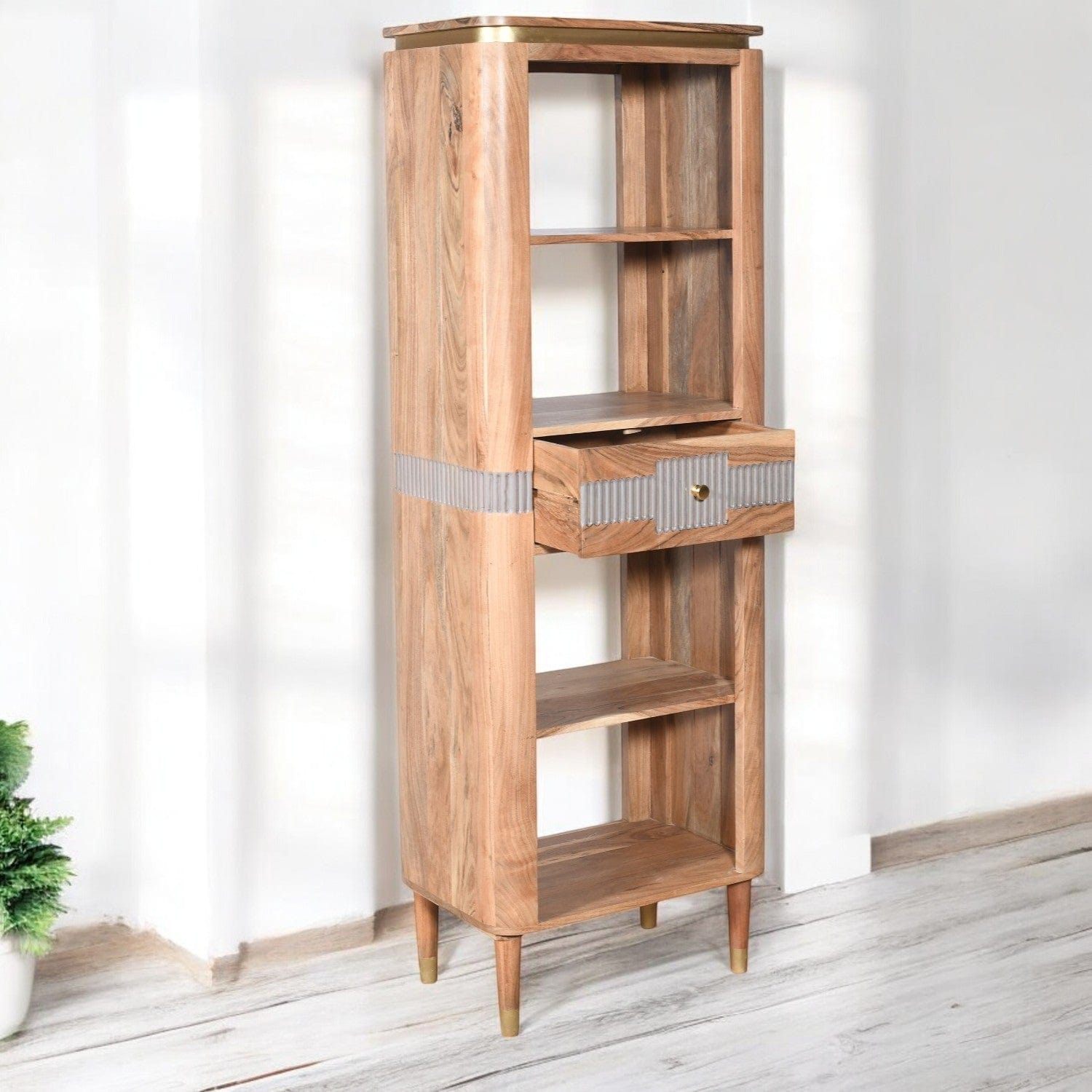 Blarney Narrow 1 Drawer Wooden Bookcase