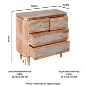 Blarney Wooden Chest of 4 Drawers