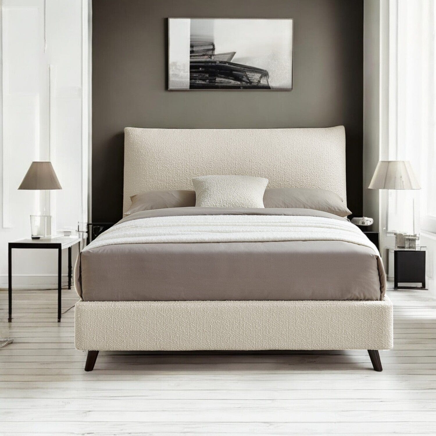 Bunbury Boucle Upholstered Bed Frame