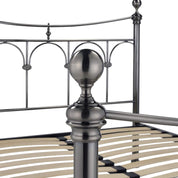 Chelsea Polished Antique Black Nickel Metal Bed Frame