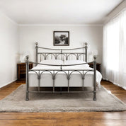 Chelsea Polished Antique Black Nickel Metal Bed Frame
