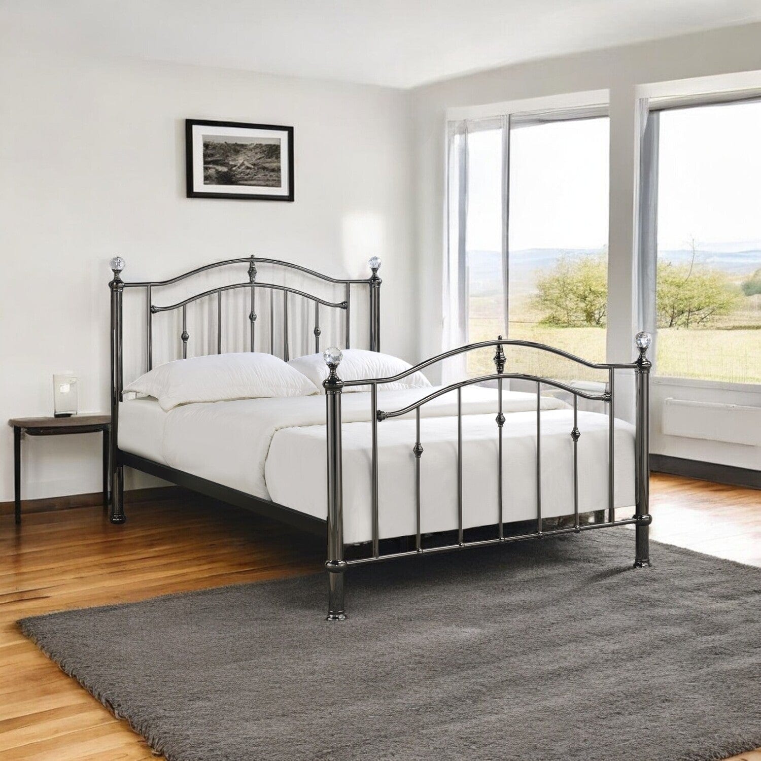  Double 4ft6 - 135x190cm Chiswick Chrome Metal Bed Frame