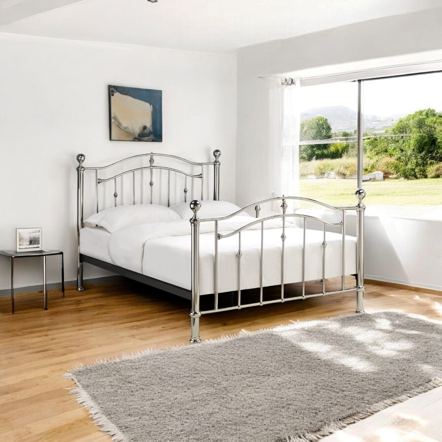  Double 4ft6 - 135x190cm Chiswick Chrome Metal Bed Frame