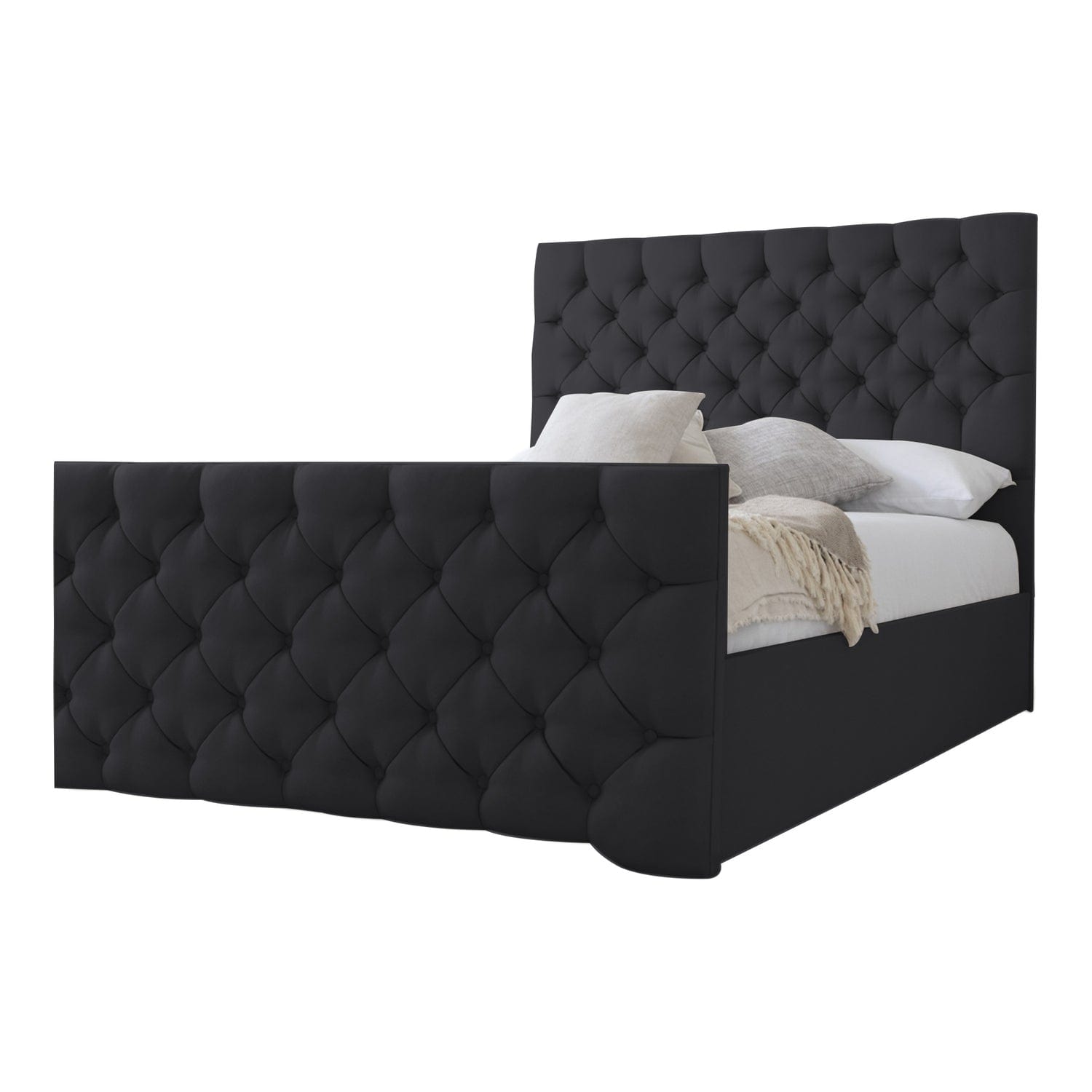 Conwy Tufted Button Headboard Fabric Upholstered Bed Frame