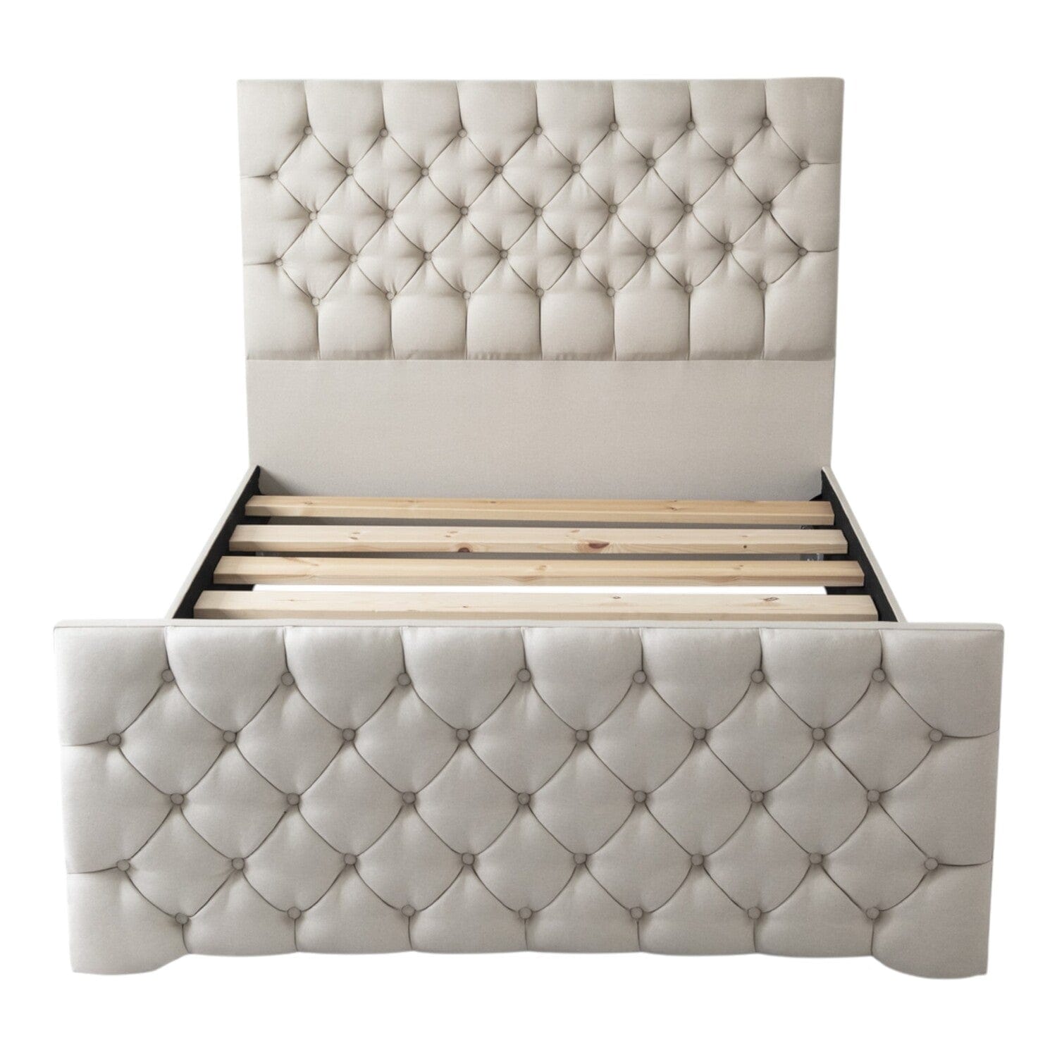 Conwy Tufted Button Headboard Fabric Upholstered Bed Frame