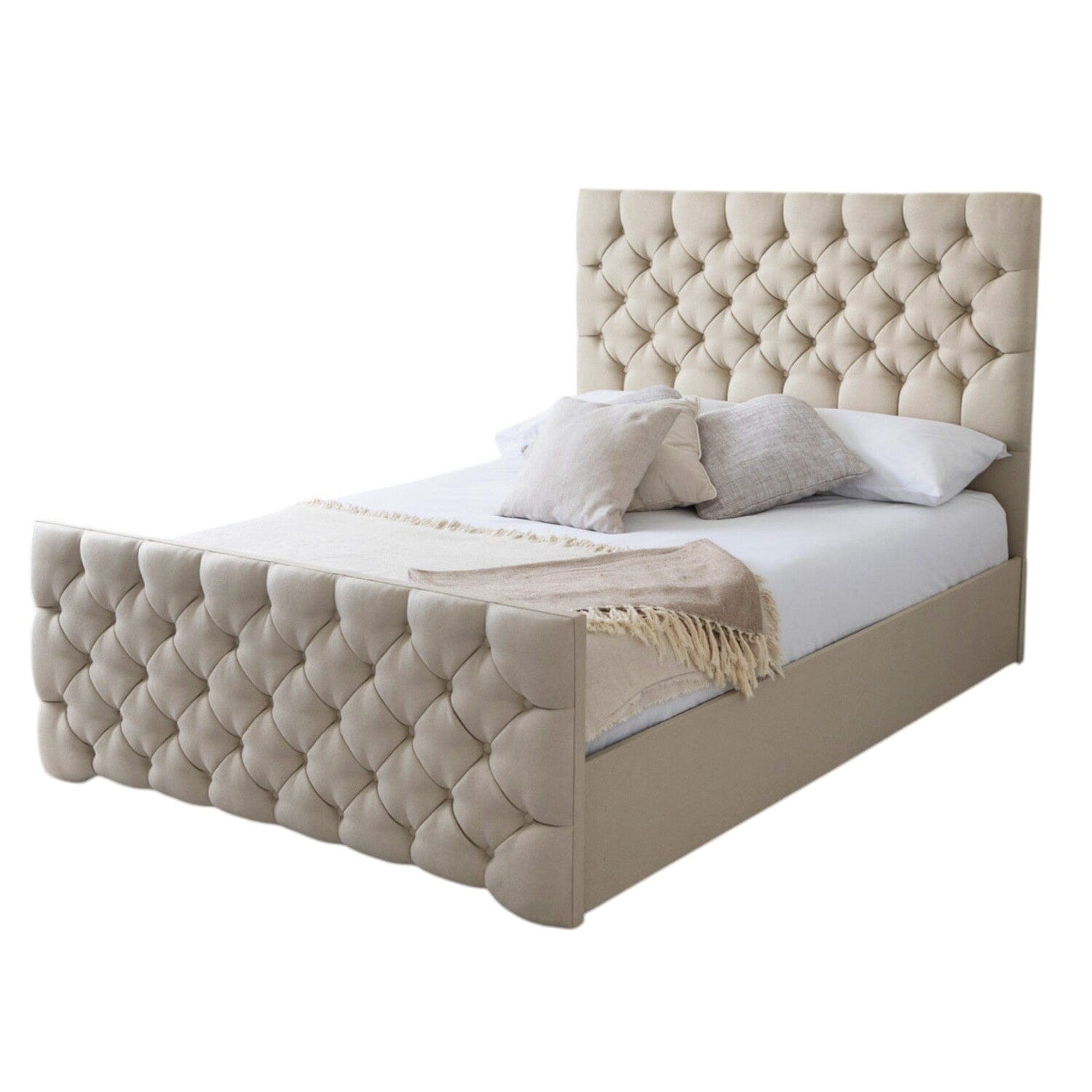 Conwy Tufted Button Headboard Fabric Upholstered Bed Frame