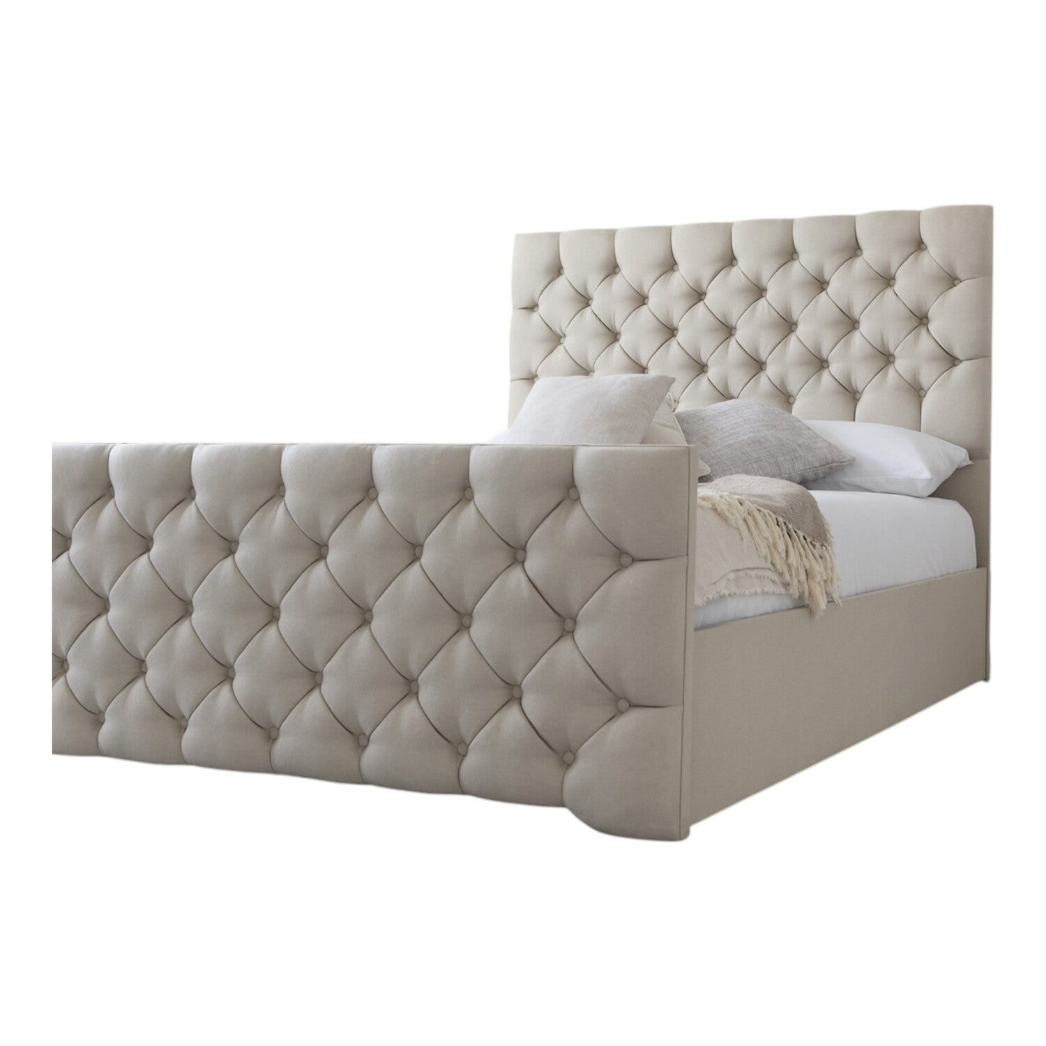 Conwy Tufted Button Headboard Fabric Upholstered Bed Frame