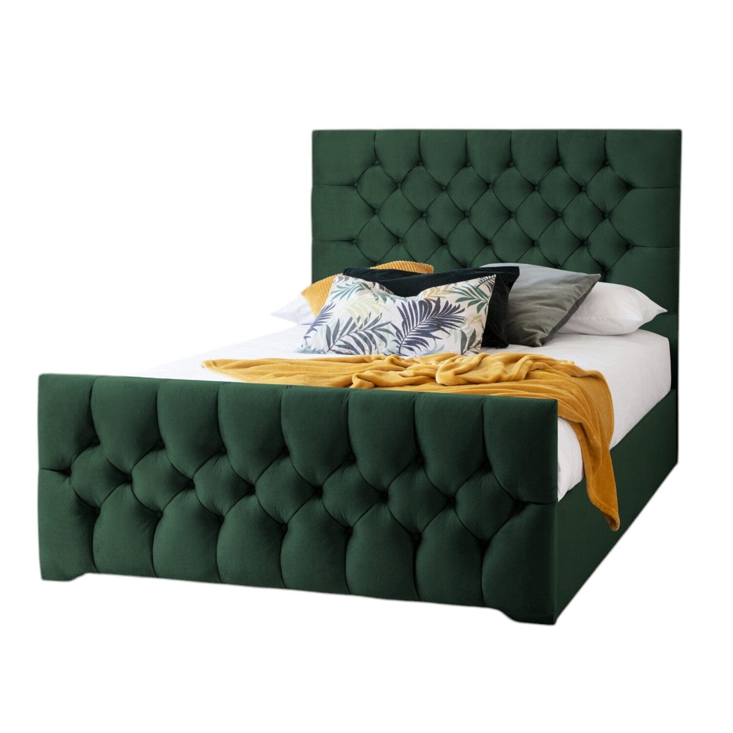 Conwy Tufted Button Headboard Fabric Upholstered Bed Frame