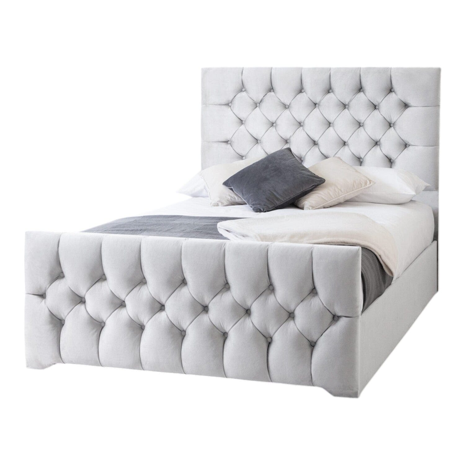Conwy Tufted Button Headboard Fabric Upholstered Bed Frame