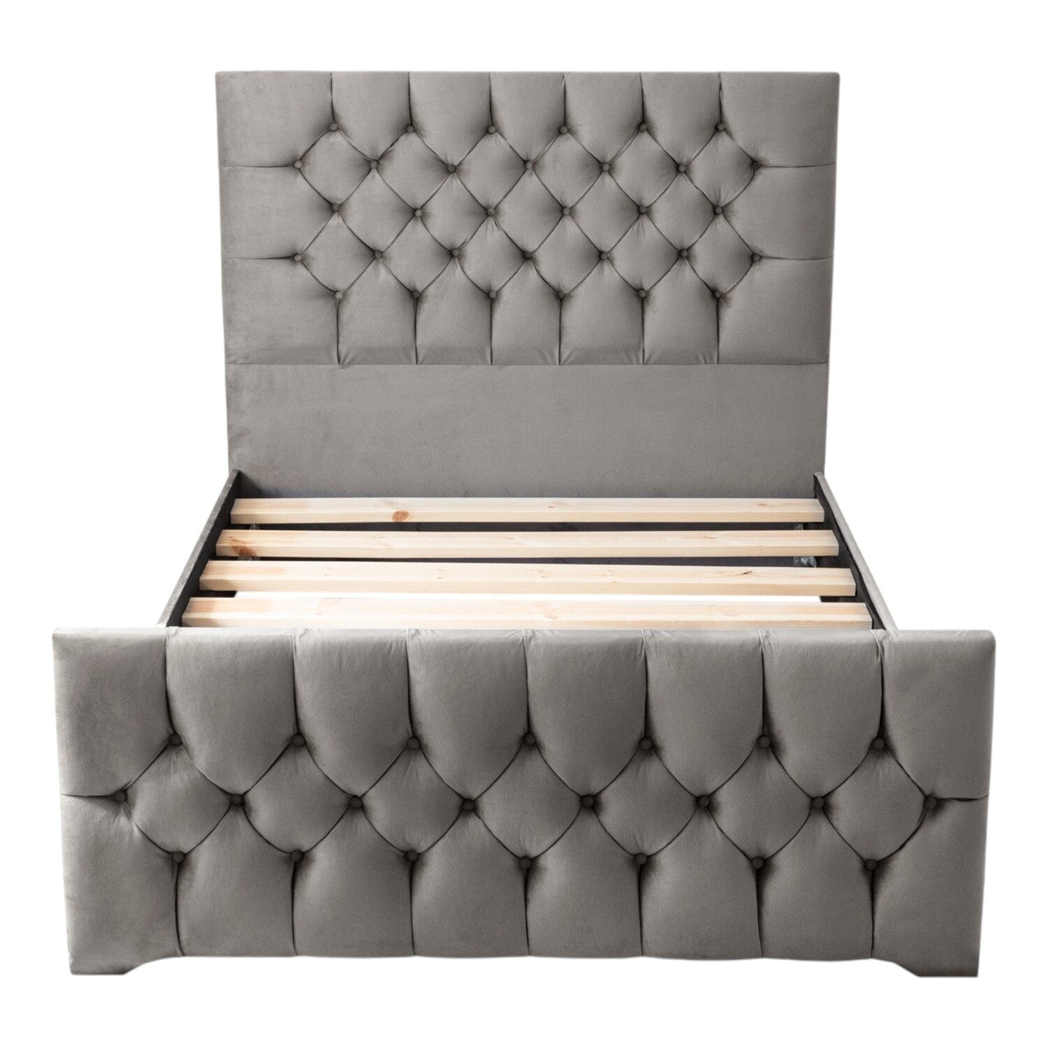 Conwy Tufted Button Headboard Fabric Upholstered Bed Frame