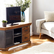 Cork 140cm Industrial Metal & Wood TV Media Unit