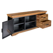 Cork 140cm Industrial Metal & Wood TV Media Unit