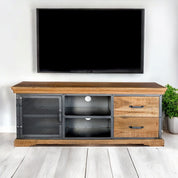 Cork 140cm Industrial Metal & Wood TV Media Unit