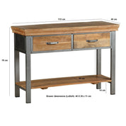 Cork Wooden 2 Drawer Console Table