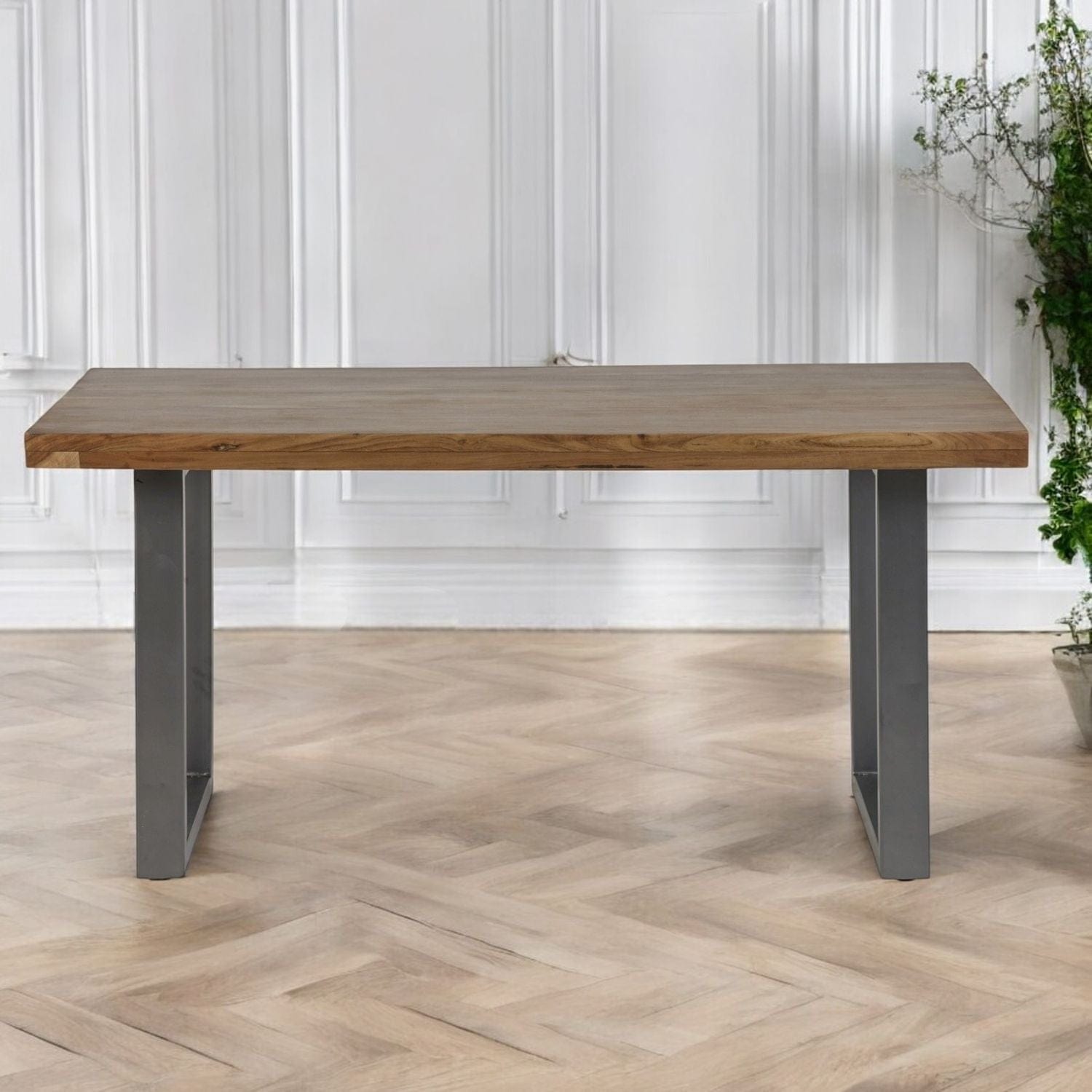 Cork Wooden & Metal Legs Industrial 160cm Dining Table