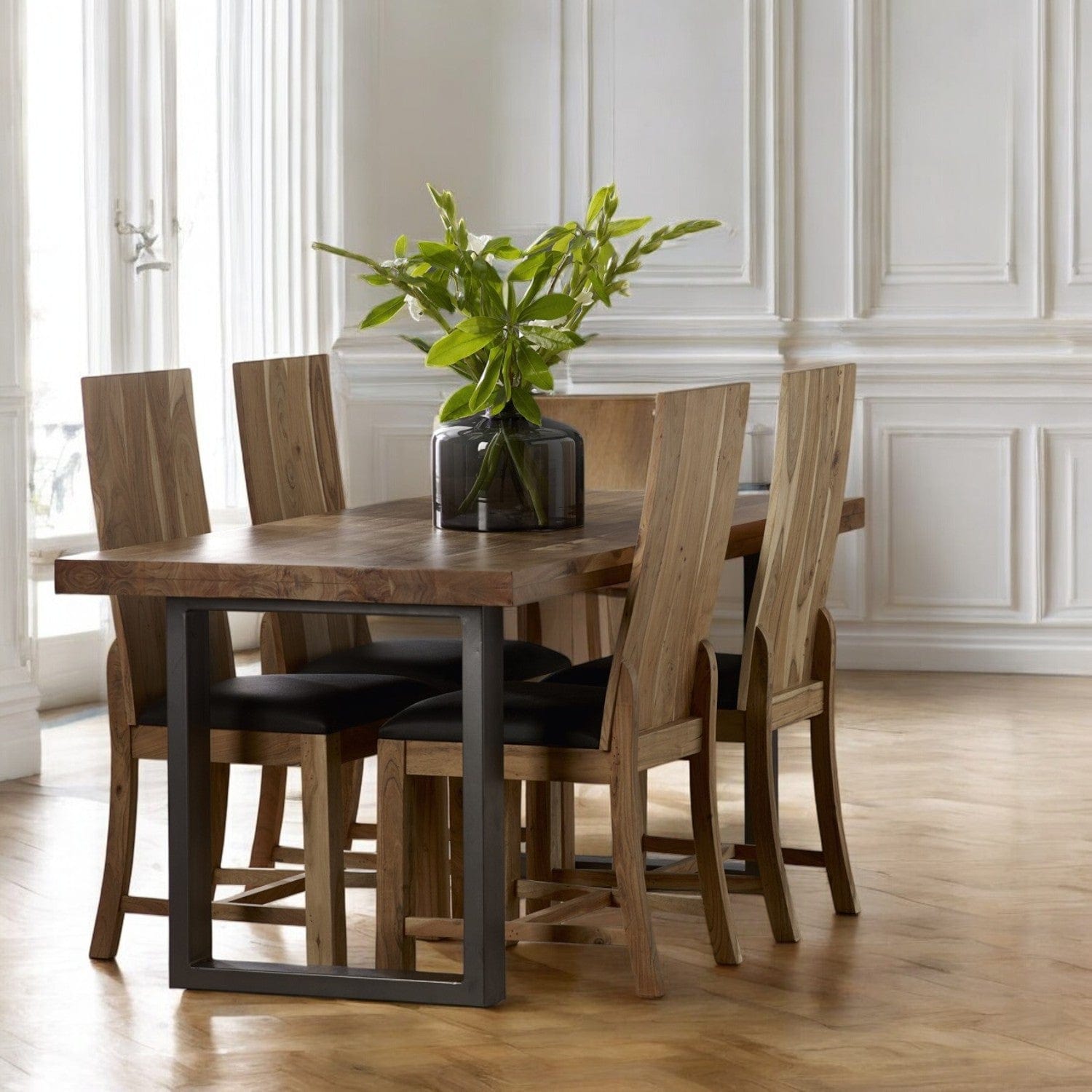 Cork Wooden & Metal Legs Industrial 160cm Dining Table