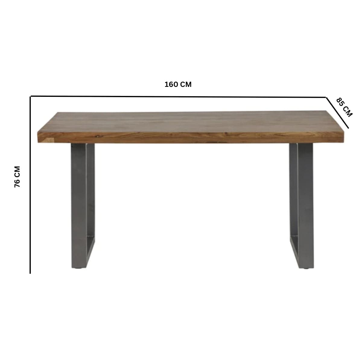 Cork Wooden & Metal Legs Industrial 160cm Dining Table