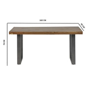 Cork Wooden & Metal Legs Industrial 160cm Dining Table