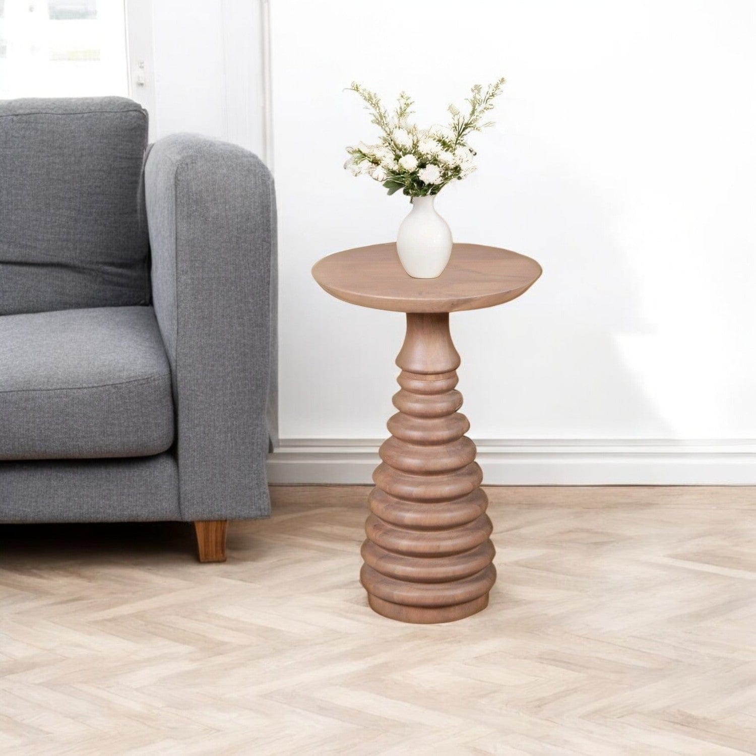 Dingle Solid Wooden Carved Side Table