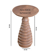 Dingle Solid Wooden Carved Side Table