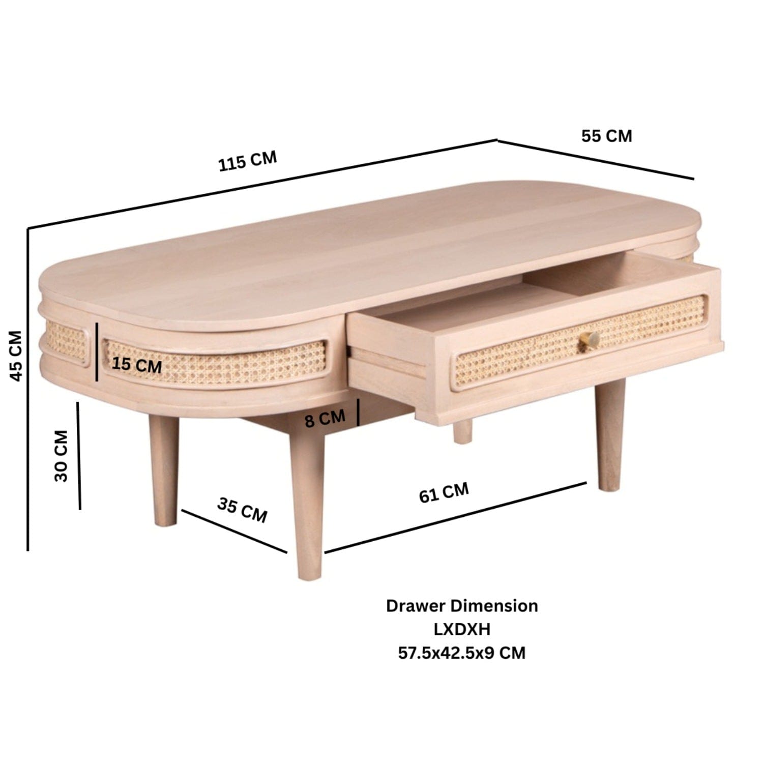 Dingle Wooden 1 Drawer Coffee Table