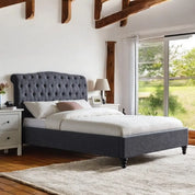 Dark Grey / Single 3ft - 90x190cm Disley Upholstered Bed Frame