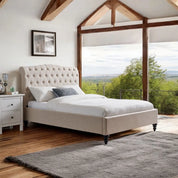 Natural / Single 3ft - 90x190cm Disley Upholstered Bed Frame