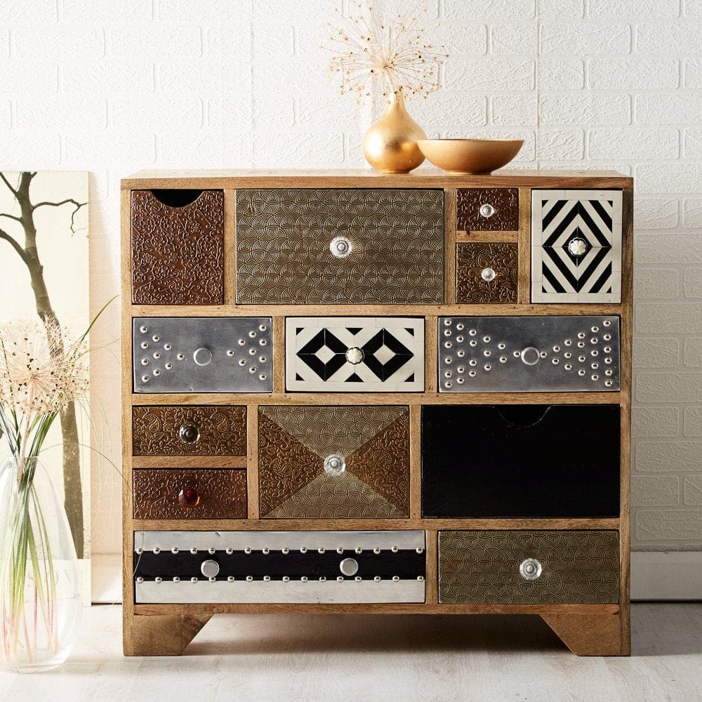 Donegal Wooden Chest of 14 Drawers