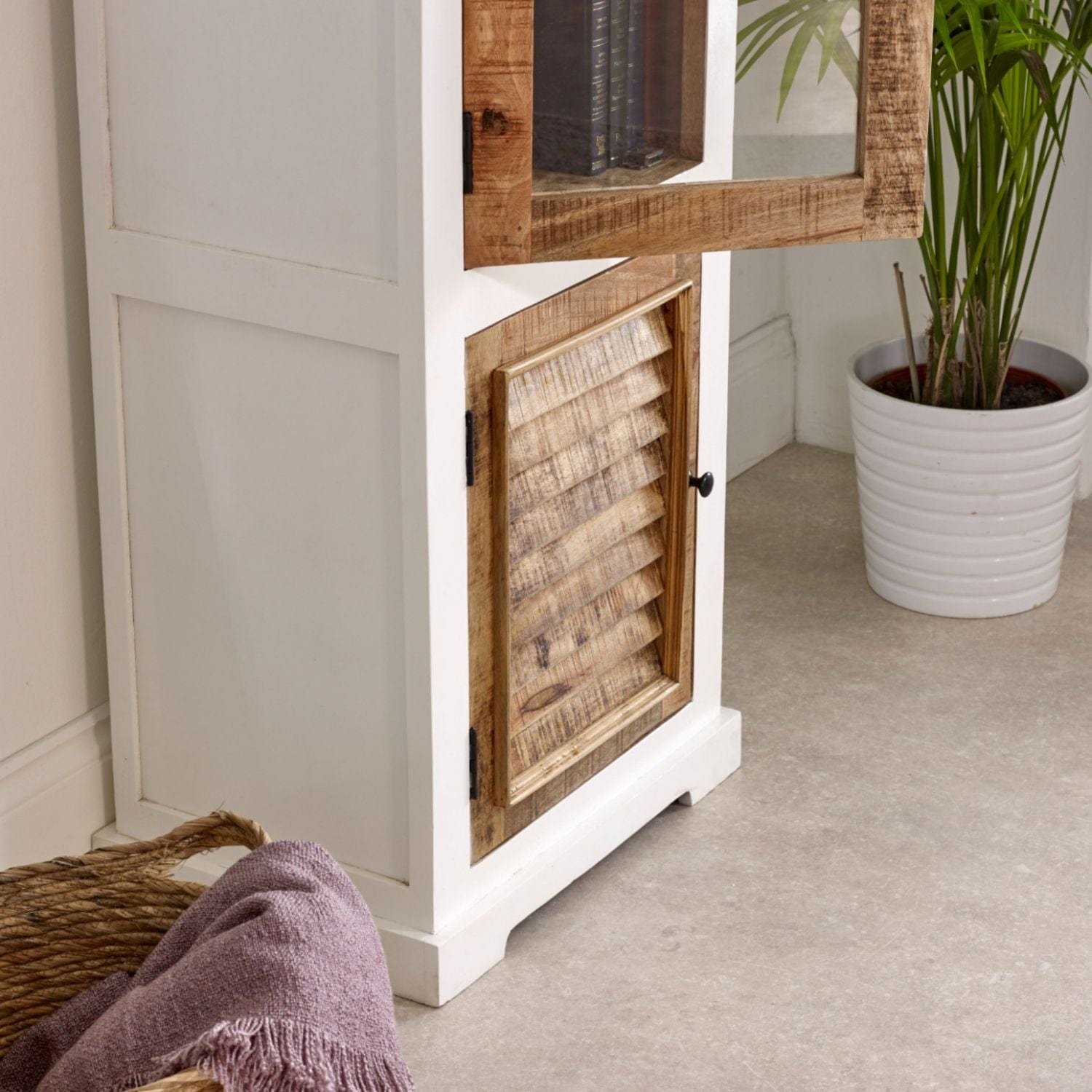 Doonbeg Narrow Wooden Cabinet Bookcase