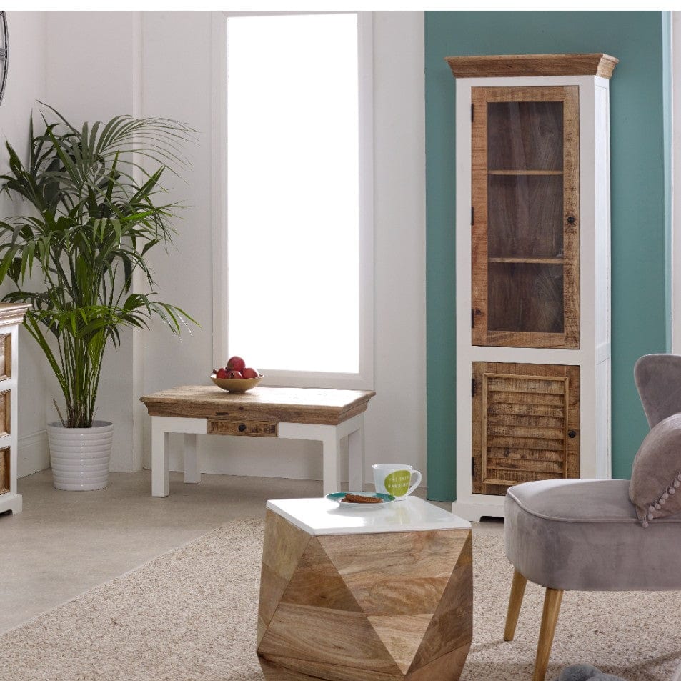 Doonbeg Narrow Wooden Cabinet Bookcase