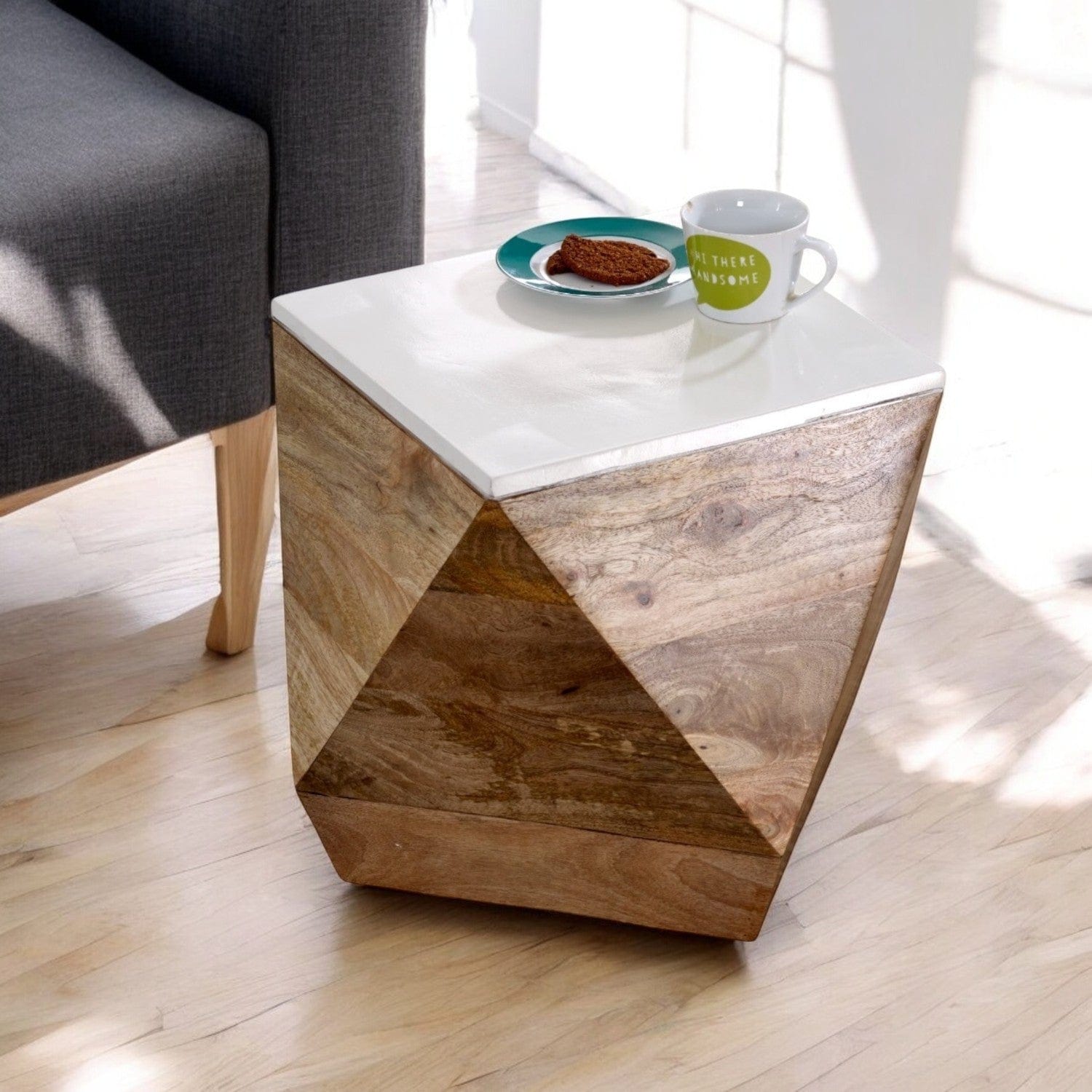 Doonbeg Solid Wooden Shaped Side Table