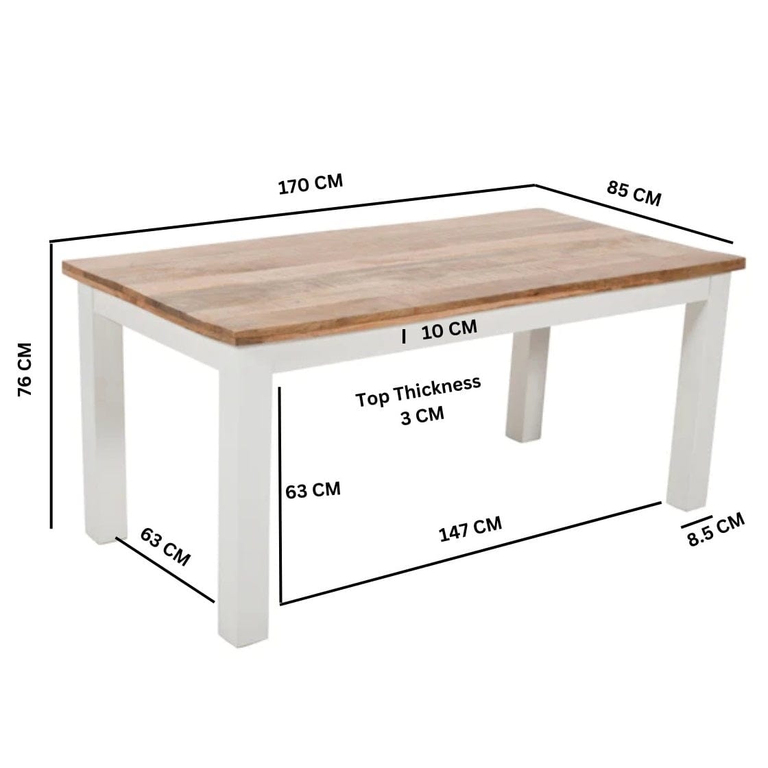 Doonbeg Wooden 170cm Dining Table