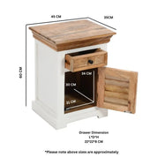 Doonbeg Wooden Bedside Table Cabinet